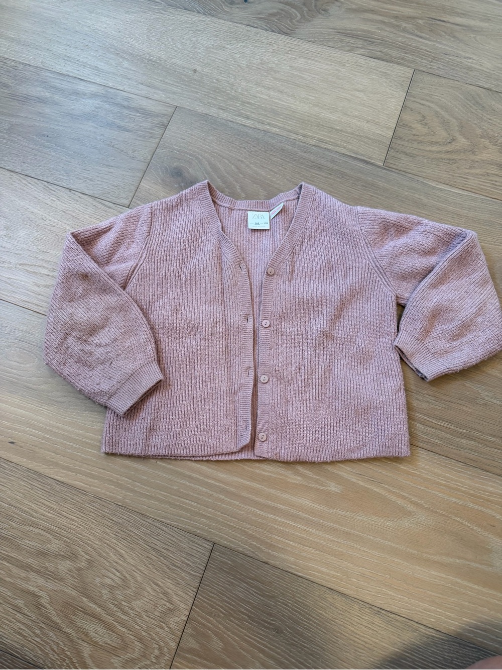 Zara girls Pink Knit Button-Front Cardigan 5-6 yr